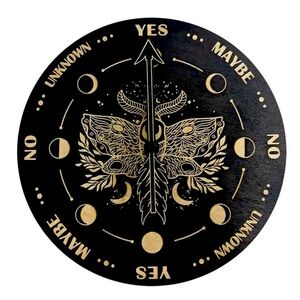 Moth & Moon Engraved Wooden Board: Mystical Divination Tool